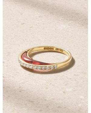 L'Atelier Nawbar Bloop Moon 18-Karat, Diamond And Enamel Ring - Natural