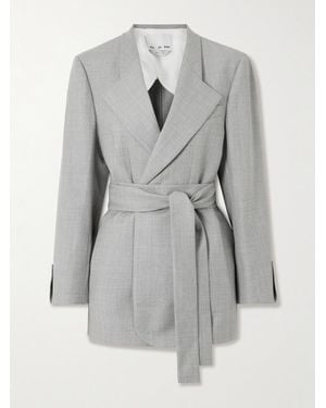 Sa Su Phi Lauren Blazer Aus Wolle Mit Bindegürtel - Grau