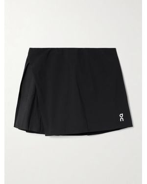 On Shoes Court Asymmetric Pleated Recycled Tennis Skirt - Black