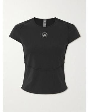 adidas By Stella McCartney Verkürztes Oberteil Aus Recyceltem Stretch-Jersey Mit Print - Schwarz