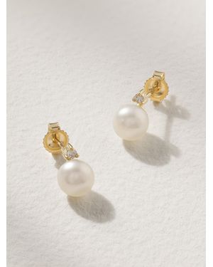 Mizuki Sea Of Beauty 14-Karat, Pearl And Diamond Earrings - White