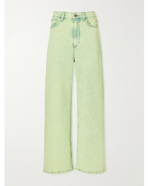 Sanderlak Mid-Rise Wide-Leg Jeans - Green