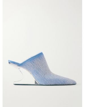 Rick Owens Cantilever Calf Hair Pumps - Blue