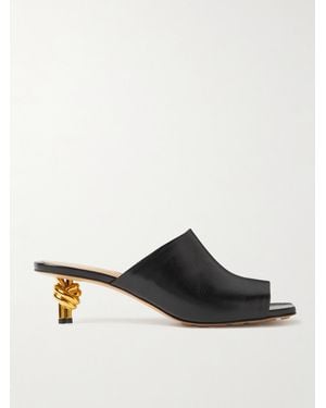 Bottega Veneta Knot Leather Mules - Black