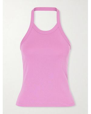 Flore Flore Angie Organic Cotton-Jersey Halterneck Tank - Pink