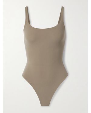 Skims Fits Everybody Square Neck Bodysuit – Truffle – String-Body - Natur