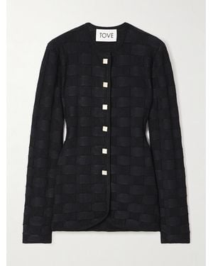 TOVE Uma Jacquard-Knit Cardigan - Schwarz