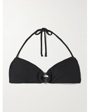 Matteau Embellished Stretch Recycled Halterneck Bikini Top - Black