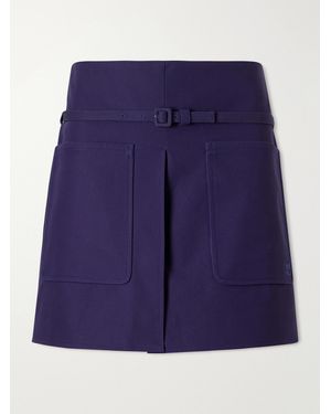 Courreges Belted Cotton-Canvas Mini Skirt - Blue
