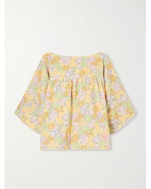 Chloé Flower-Print Cotton Tunic - Metallic