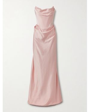 Vivienne Westwood Galaxy Trägerlose Robe Aus Glänzendem Crêpe Mit Raffungen - Pink