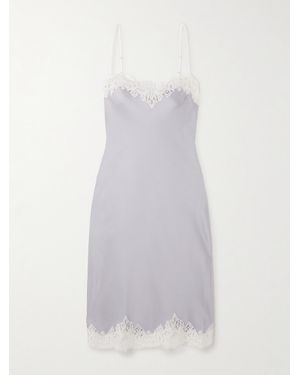 Stella McCartney Lace-Trimmed Satin-Crepe Dress - White