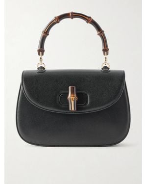 Gucci Bamboo 1947 Medium Leather Clutch - Black