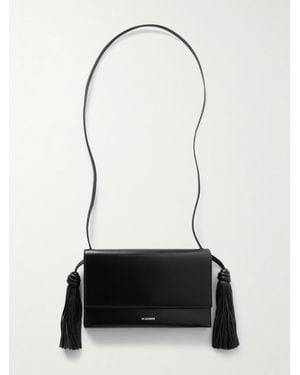 Jil Sander Schultertasche Aus Leder Mit Troddeln - Weiß