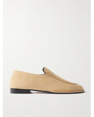 Neous Polaris Leather-Trimmed Suede Loafers - White