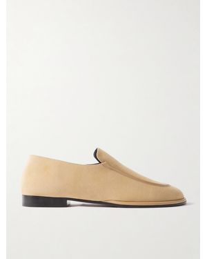 Neous Polaris Leather-Trimmed Suede Loafers - White