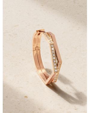 Repossi Antifer Medium 18-Karat Rose Diamond Single Hoop Earring - Natural