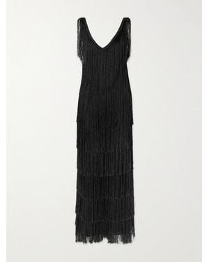 Bode Sweeper Jumpsuit Aus Seide Mit Fransen - Schwarz