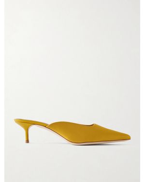 STAUD Sebastian Satin Mules - Yellow