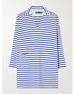 Polo Ralph Lauren Striped Cotton-Jersey Mini Dress - Blue