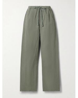 Citizens of Humanity Aurora Cotton And Linen-Blend Wide-Leg Pants - Green