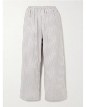Deiji Studios Ease Striped Organic Cotton-Poplin Pyjama Trousers - White