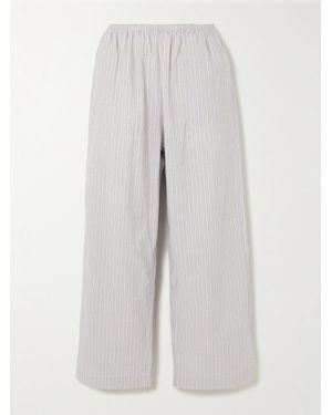 Deiji Studios Ease Striped Organic Cotton-Poplin Pyjama Trousers - White