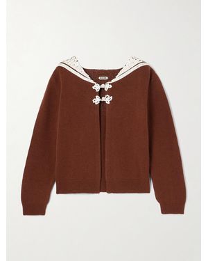 Bode Astoria Cardigan Aus Einer Woll-Kaschmirmischung Mit Pailletten - Braun