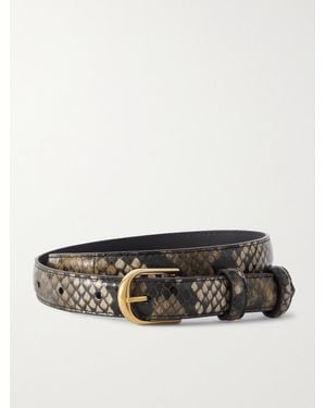 Nili Lotan Jane Snake-Effect Leather Belt - Brown