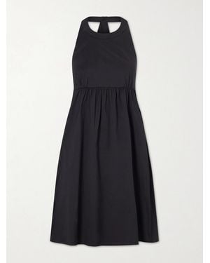 Max Mara Beachwear Cotton-Blend Poplin Halterneck Mini Dress - Blue