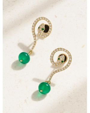 Ileana Makri Serpent Coil 18-Karat Multi-Stone Earrings - Green