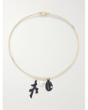 Joolz by Martha Calvo Mar-Plated, Pearl And Enamel Necklace - White