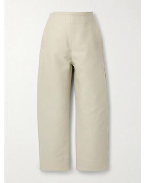 Bottega Veneta Layered Cotton-Gabardine Wide-Leg Trousers - Natural