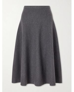 Brandon Maxwell The Miller Wool-Felt Midi Skirt - Grey