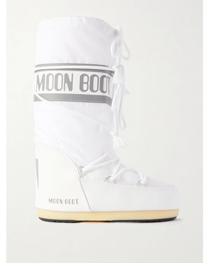 Moon Boot Icon Shell And Leather-Like Snow Boots - White