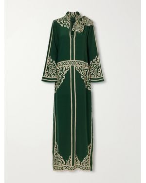 Johanna Ortiz The Windborne Silk-Crepe De Chine Maxi Dress - Green