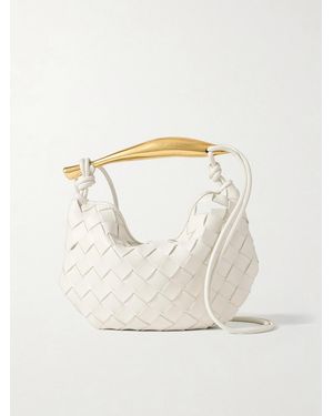Bottega Veneta Sardine Mini Intrecciato Leather Shoulder Bag - Natural
