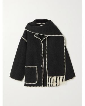 TOTEME Attached Scarf Wool Jacket - Black