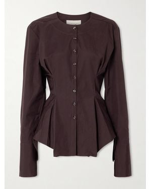 LIBEROWE Lavinia Cotton-Poplin Peplum Blouse - Purple