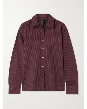 Leset Chemise En Serge De Coton Mélangé À Fines Rayures Yoshi - Violet