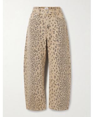 Citizens of Humanity Miro Leopard-Print Barrel-Leg Jeans - Natural