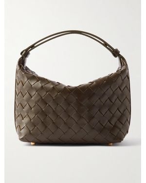Bottega Veneta Wallace Mini Intrecciato Leather Shoulder Bag - Brown