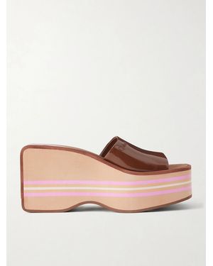 Chloé Swimming Cool Patent-Leather Sandals - Pink