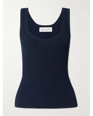 Dries Van Noten Ribbed Stretch-Knit Tank - Blue