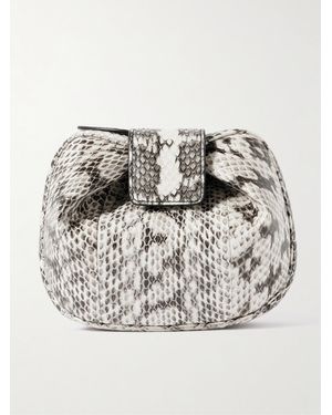 Gabriela Hearst Soft Demi Snake-Effect Leather Clutch - Grey