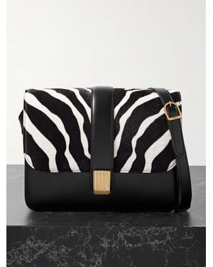 KHAITE Blake Zebra-Print Calf Hair And Leather Shoulder Bag - Black