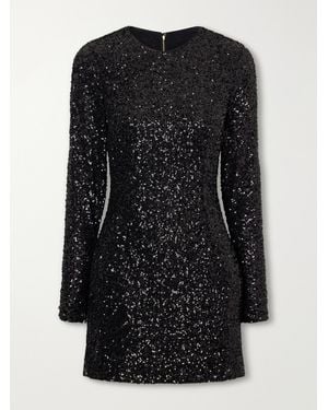 Dolce & Gabbana Sequin-Embellished Mesh Mini Dress - Black