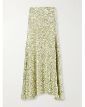 LIBEROWE Ingrid Lurex Chenille Midi Skirt - Green