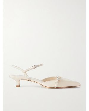 Aeyde Melia Leather Point-Toe Court Shoes - Natural