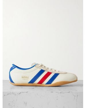 adidas Originals Tokyo Leather And Suede-Trimmed Mesh Trainers - Blue